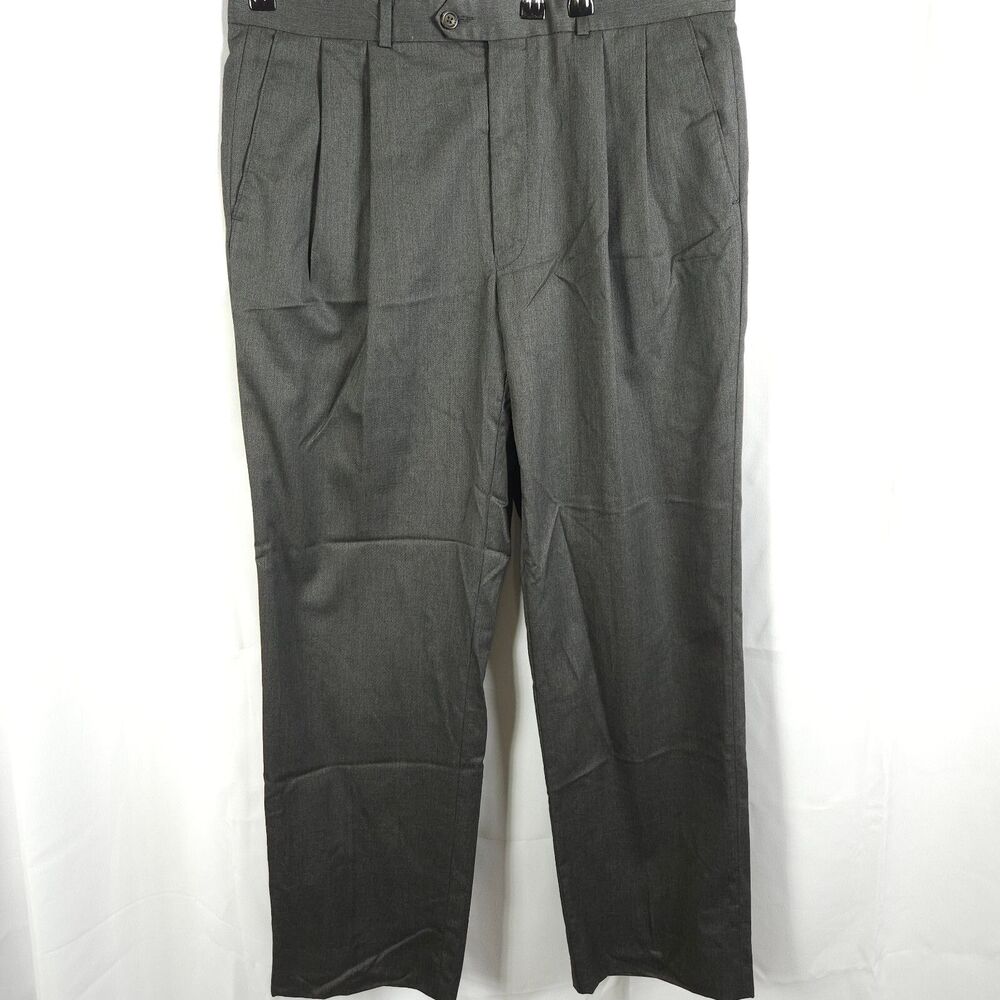 Chaps Ralph Lauren Charcoal Super 120s Wool Cashmere Dress‎ Pants Men's 36x31